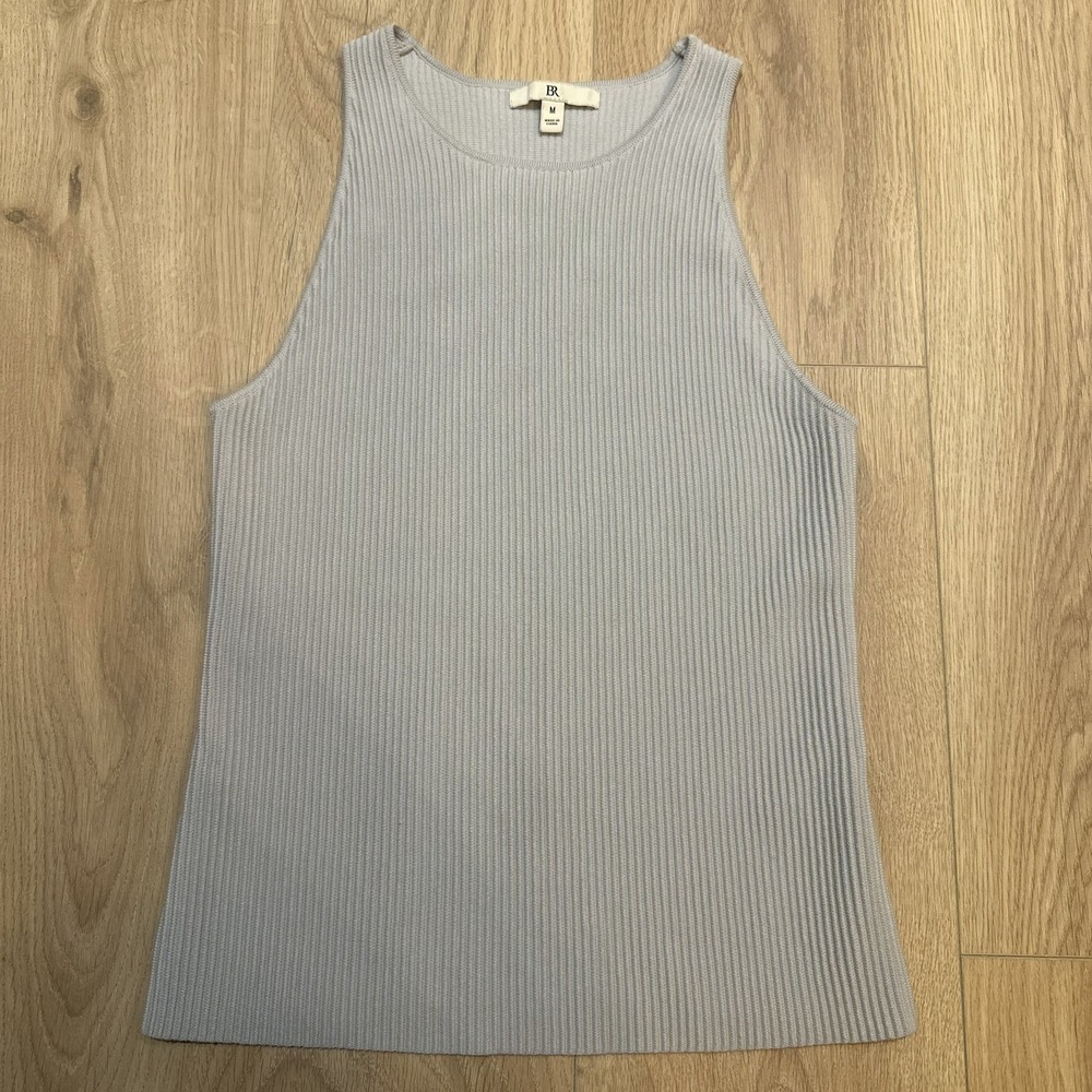 Banana Republic Ice Blue Sculpted Ribbed Tank Top Women's Medium. Fall24‎